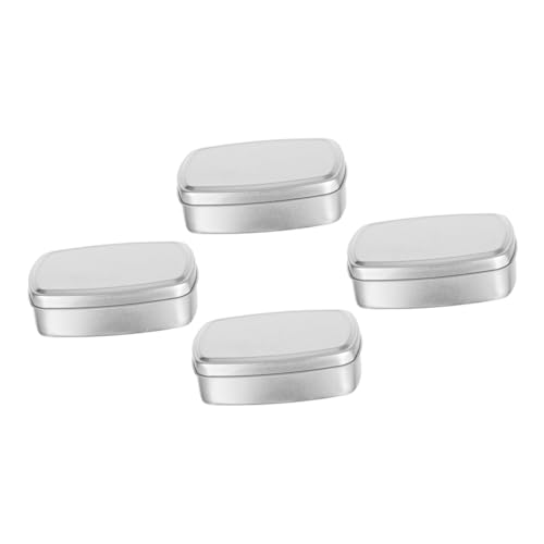 ifundom 12 STK Quadratische Seifenschale Reise Seife Mini-Kerzen Make-up-Koffer-Organizer Keksbehälter Teedosen Sahnedosen Kleine Balsamdose Reisen Snackbox Aluminium Wenig Sahne von ifundom