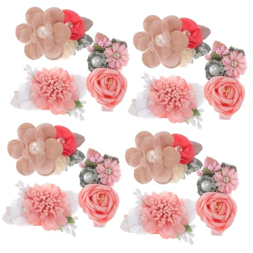 ifundom 12 Stück Blumen Haarspangen Kinder Haarspangen Für Mädchen Geschenke Für Kleine Mädchen Weihnachtsgeschenke Weihnachtsdekoration Haarspangen Stoff Fliege Prinzessin von ifundom