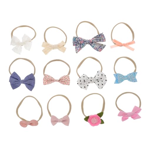 ifundom 12stücke Stirnband Mit Schleife Elastisch Und Leicht Für Neugeborene Mädchen Abdrücke Für Fotos Und Anlässe Kopf-schmuck Für Junge Mädchen von ifundom