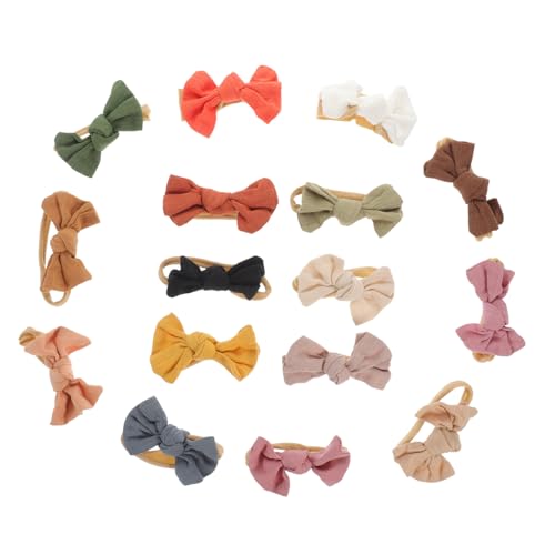 ifundom 16 Stücke Haar Pferdeschwanzhalter für Mädchen Dehnbare Haargummis mit Schleife Elastische Haarbänder Weichem Nylon Haar Accessoires für Damen für Fotografie und Partys von ifundom