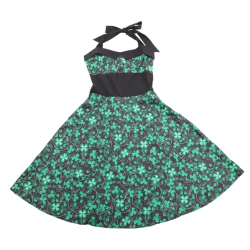 ifundom 1Pc Party Taille Grün Zubehörgrün Eingewickelt Zum Tanzen Kleider XXL Damen Irische Größe Abschlussball Brust Klee Ärmel Damen Hals Ärmellos Tag Abend Runde Patrick's von ifundom