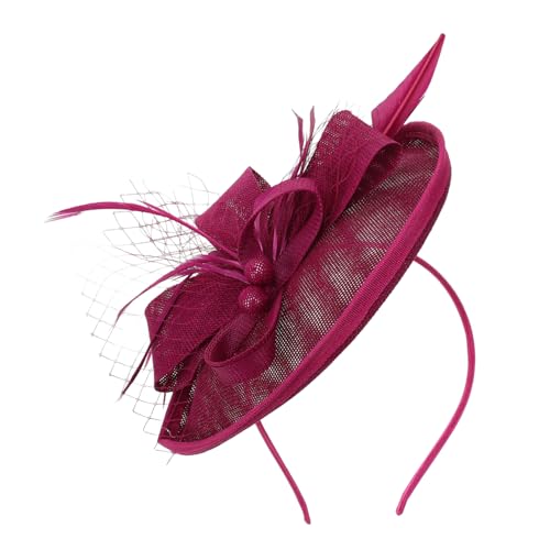 ifundom 1stk Mesh-stirnband Rosa Mesh-oberteil Haarspangen Für Mädchen Kopfschmuck Für Frauen Kopfhörer Für Mädchen Fascinators Hut Europäisch Und Amerikanisch Schleife Damen Leinenimitat von ifundom