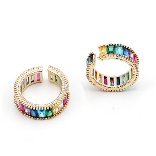 ifundom 1stück Vintage Offener Ring Regenbogenfarben Verstellbar Und Modisch Damen Schmuck Für Hochzeiten Und Besondere Anlässe von ifundom