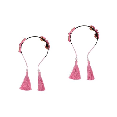 ifundom 2 Stirnband im Ethno-Stil kinder haarspangen haarspange kinder Haarband-Party Stirnbänder und Schleifen für Blumenmädchen Haarspange Bandana mit Fransen kinder haarband von ifundom