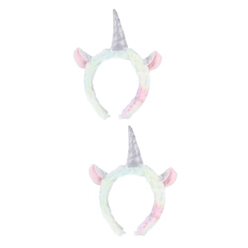 ifundom 2 Stk Einhorn Stirnband Kopfschmuck Mit Katzenohren Modische Stirnbänder Für Damen Regenbogen-stirnband Tierohren Stirnband Cosplay-kostüm-haarband Tie-dye Kind Füllstoff Tuch von ifundom