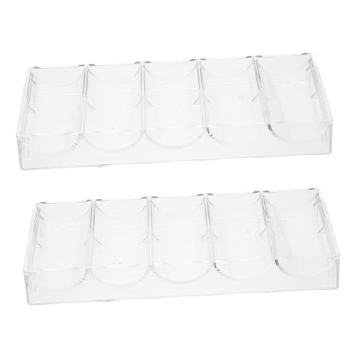 ifundom 2stücke Transparente Acryl Pokerchip Tabletts Mit Chips Aufbewahrungskoffer Durchsichtiger Chip Organizer Für Familienspiele Partygeschenke von ifundom