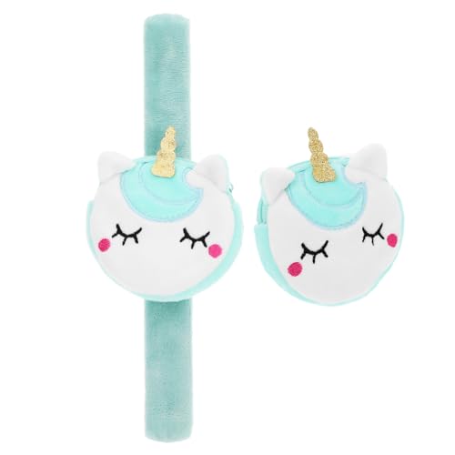 ifundom 2 Stück Einhorn Schnapparmbänder mit Münzbeutel Bunte Kinderarmbänder Multifunktionale Wechselgeldtasche für Einhorn Mottopartys und für Mädchen von ifundom