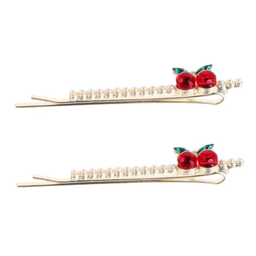 ifundom 2stücke Haarspangen Mit -strass Haarschmuck Obstspange Eleganter Kopfschmuck Ponyspange Damenhaarspange Seitliche Haarnadeln Für Styling von ifundom
