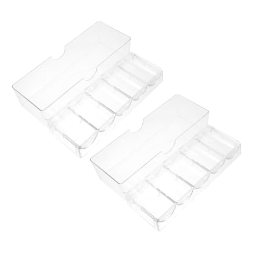 ifundom 2 Stück Teiliges Poker Chips Tray Transparenter Stoßfester und Wasserdichter Poker Chips Organizer mit Deckel Praktisches Aufbewahrungs Ordnungssystem Leicht und Tragbar von ifundom
