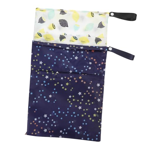 ifundom 2stücke Wickeltaschen Organizer Wasserdichter Windelbeutel Für Kinderwagen Wiederverwendbare Und Waschbare Aufbewahrungstasche Für Nasse Windeln Und Toilettenartikel Lemon von ifundom