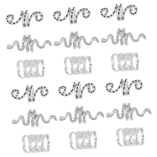 ifundom 20 Stück Teiliges Haarschmuck für Frauen Silberne Metall Haarringe und Dreadlock Perlen Vielseitige Flecht Dekoration Langlebige DIY Haar Accessoires für Braids Partys und von ifundom