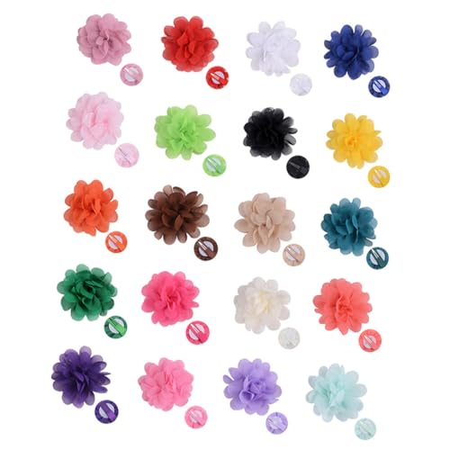 ifundom 20stücke Chiffon Blumen Haarclips Für Mädchen Süße Haarschmuck Accessoires Für Kleinkinder Und Junge Mädchen Für Feste Und Alltag Sicher Und Bequem Zu Tragen von ifundom