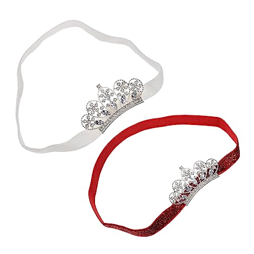 2St Baby Krone Kopfschmuck Geburtstag Haarschmuck Baby-Mädchen-Stirnband Tiara Haarbänder Haarband mit Krone für Kleinkinder Baby Krone Haarband Kristall Kopfbedeckung Vlies von ifundom