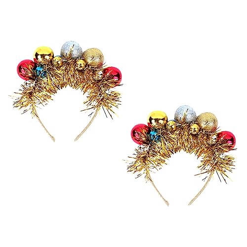 ifundom 2st Weihnachtskugel-stirnband Weihnachts-haarschmuck Weihnachtsdeko Weihnachtliches Haar-accessoire Exquisites Weihnachtshaarband Kind Harz Schleife Empfindlich von ifundom