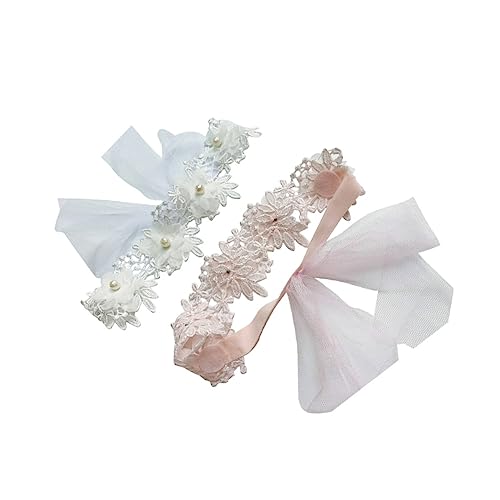 ifundom Spitzen-stirnbänder Für Babys Mädchen 2 Farben Zur Auswahl Dekoration Aus Chiffonstoff Bequemer Haarschmuck Für Neugeborene von ifundom