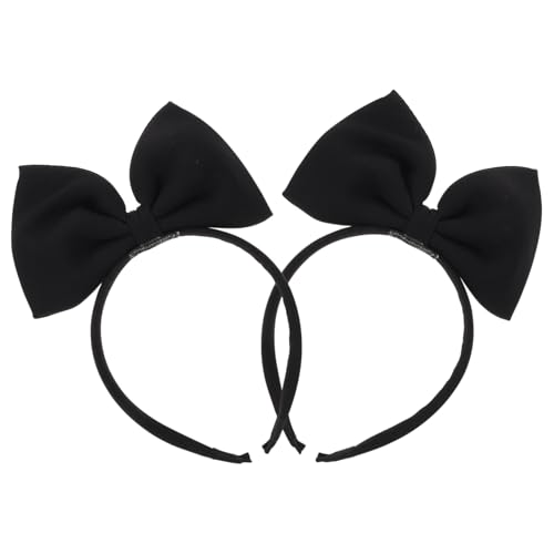 ifundom 2st Schleife Stirnband Schwarze Schleife Weihnachtsfeier Stirnbänder Für Damen Schwarz Neuheit Kopfbopper Chirtams-party-kopfschmuck Make-up-stirnbandschleife Stoff Kind Haar Schal von ifundom