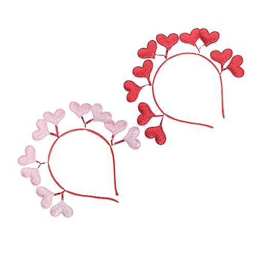 ifundom 2st Stirnband Haarschmuck Valentinstag Kopfschmuck Herz-party Herz-stirnbänder Für Party Valentinstag Kostüm Herz Haarspangen Für Mädchen Rotes Band Schmiedeeisen Schal Pailletten von ifundom