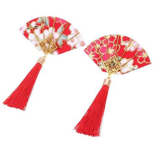ifundom 2stücke Blumen-haarclips Mit Quasten Vintage Haarspangen Für Mädchen Vielseitige Haaraccessoires Für Partys Hochzeiten Und Alltag Leicht Und Auffällig Geeignet Für Dünnes von ifundom
