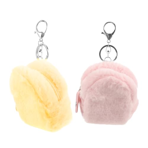 ifundom 2stücke Kawaii Mini-plüsch-münzbeutel Für Schlüssel Und Ohrhörer Niedliche Cartoon Geldbörse Rosa Und Gelb Für Mädchen Und Damen Als Schlüsselorganizer Und von ifundom