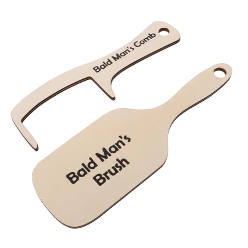 ifundom 2stücke Lustiger Kamm Für Glatzköpfe Humorvolles Für Männer Bei Haarausfall Für Partys Und Geburtstage Kreatives Holzdesign Mit Bürste von ifundom