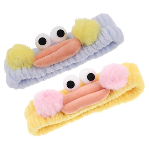 ifundom 2stücke Elastisches Cartoon-plüsch-haarband Für Damen Vielseitig Zum Gesicht Waschen Schminken Und Spa-verwendung Bequemer Sitz Mit Großen Augen-design Für Alltag Und Partys von ifundom