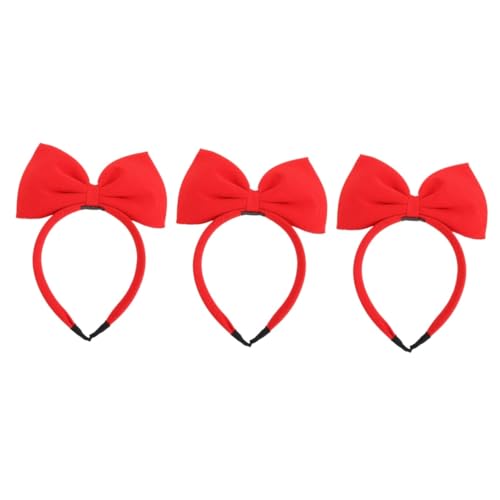 ifundom 3st Haar Rotes Stirnband Mädchen Stirnbänder Stirnband Mit Roter Schleife Bowknot-haribands Weihnachtsstirnbänder Stirnbänder Mit Schleife Schneewittchen Fräulein Wenig Frisch von ifundom