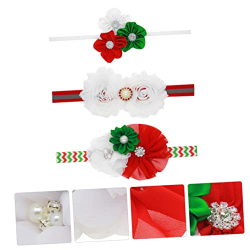 ifundom 3 Stück Teiliges Haarband Weihnachten Blumen Stirnband Neugeborene Kopfband Mädchen Haarschmuck für Party Fotorequisiten Festliche Kopfbedeckung von ifundom
