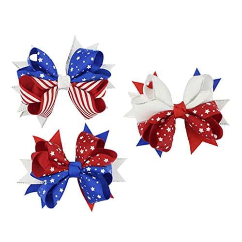 ifundom 3 Stück Teiliges Haarschmuck Flaggenfarben Schleifen Haarspangen für Damen Auffällige Festival Haaraccessoires Praktische und Elegante Haarklammern für Partys von ifundom