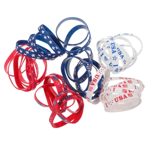 ifundom 36st Armband Zum Unabhängigkeitstag Gedenktagsarmband Usa-armband 4. Juli Schmuck Veteranentagsarmband Us-amerikanische Armbänder Geschenke Für Die Schule Zubehör Kieselgel Tragbar von ifundom