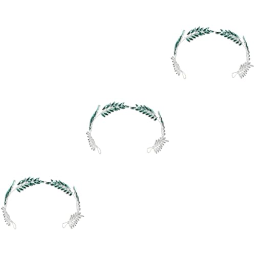 ifundom 3st Blatt-kristall-stirnband Grüne Kontaktlinsen Für Die Augen Renaissance-accessoires Damen Stirnbänder Haargummis Für Frauen Grünes Stirnband Braut Schmuck Legierung Strasssteine von ifundom