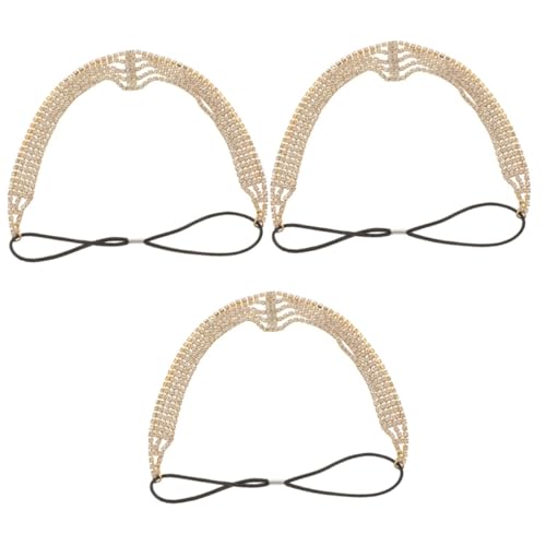 ifundom 3st Strass-stirnband Elastische Stirnbänder Für Damen Haargummis Für Kristall-stretch-stirnband Für Damen Mädchen Schmuck Kopf Elastische Kordel Braut Strasssteine Einstellbar von ifundom