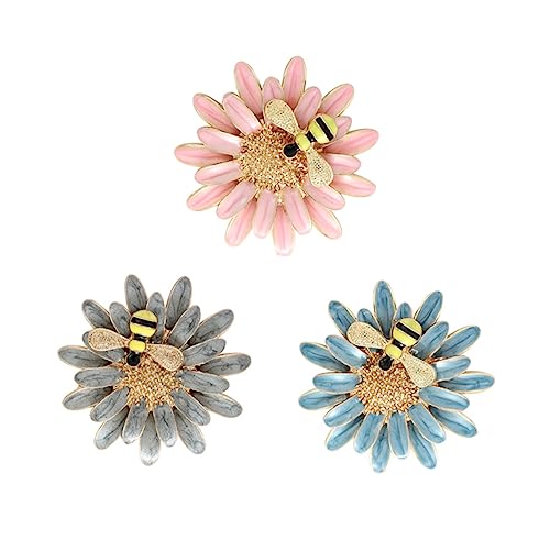 ifundom 3st Biene Brosche Hochzeitsbrosche Gänseblümchen-bouquet-pin Blumenbrosche Lustiger Stift Strass-anstecknadel Kragennadel Brosche Bienen Legierungsmaterial Strauß Strasssteine von ifundom