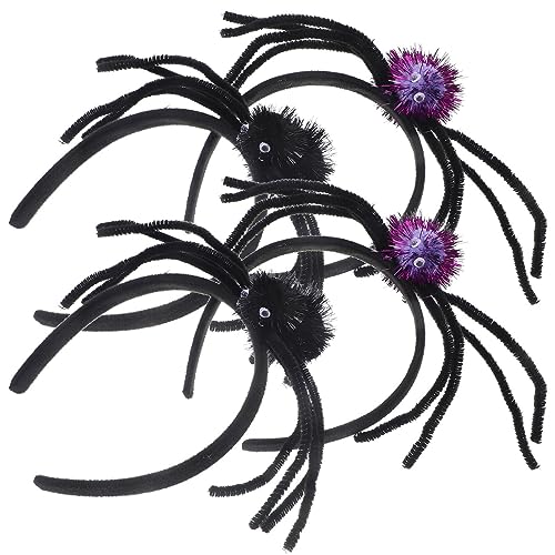 ifundom 4 Stück Spinnenkostüm Spinnen-stirnband-kostüm Halloween-kostüm-kopfschmuck Horror-kopfbedeckung Haarband Maskerade-stirnband Halloweenkostüm Hexenkostüm Cosplay Haarball Kleidung von ifundom