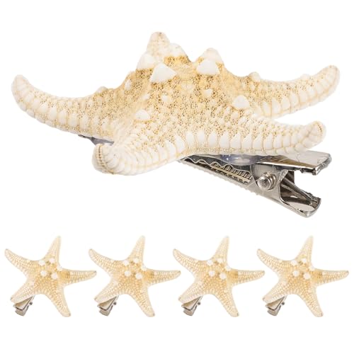 ifundom 4 Stück Seestern-Haarspangen Süße Seestern-Haarspangen Für Frauen Und Mädchen Hochzeit Strandparty Meerjungfrauen-Accessoires von ifundom