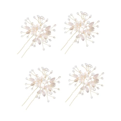 ifundom 4 -Haarspangen Hochzeitskopfschmuck für die Braut Haarschmuck für Haarschmuck für Damen Haaraccessoires Haarspangen für Damen Haarnadel Perlenhaarstock von ifundom