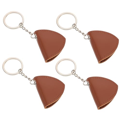 ifundom 4 Stück Teiliges PU Gitarren Plektrum Etui Schlüsselanhänger Organizer für Ukulele und Gitarre Langlebiger Pick Holder mit Praktischem Schlüsselring Stilvoller Schutz für Musiker von ifundom