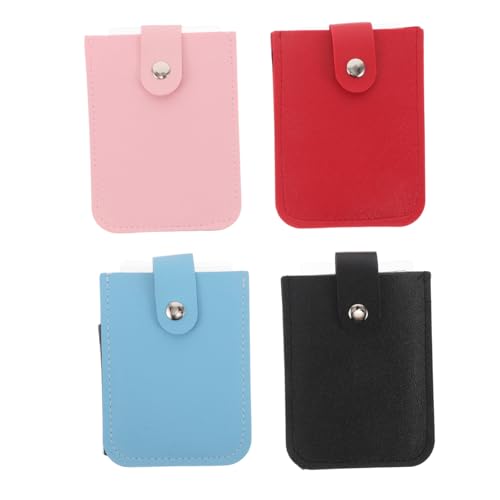 ifundom 4stücke Ausziehbarer Kartenhalter Aus Kunstleder Mit Druckknopfverschluss Stapelbar Schmal Organizer-Tasche Für Visitenkarten Und Kreditkarten von ifundom