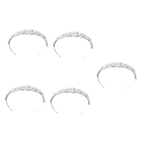 ifundom 5St Krone Haarschmuck Perlenstirnbänder für damen stirnbänder hochzeitshaar schmuck wedding hair accessories Rosa Schmuck für Haarschmuck für Stirnband von ifundom