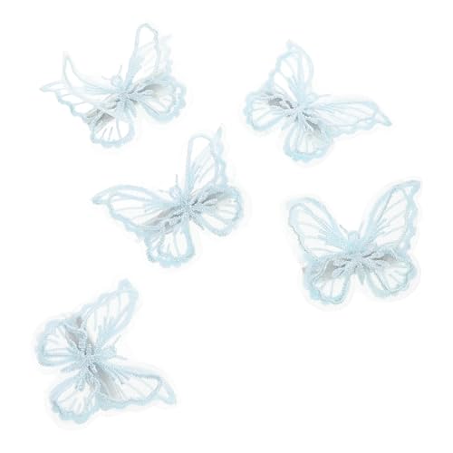ifundom 5stücke Schmetterlings-haarspange Mit Netz-design Doppellagige Stickerei Für Mädchen Party-accessoires Geburtstags-haarschmuck Hochzeits-haarspangen von ifundom
