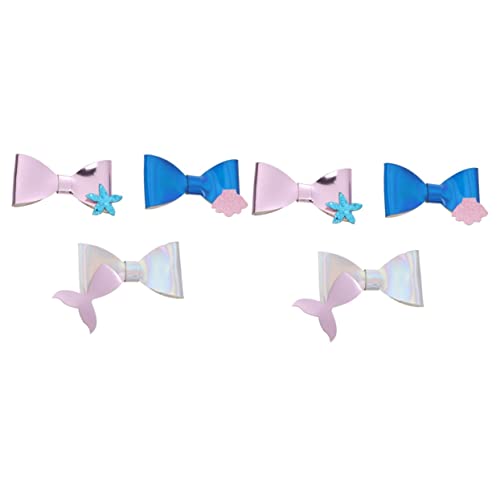 ifundom 6 Stück Haarspangen Meer Mädchen Glitzer Sterne Bowknot Kinder Glitzernde Kleinkinderhaare Ozean Eine Meerjungfrau Für Accessoires von ifundom