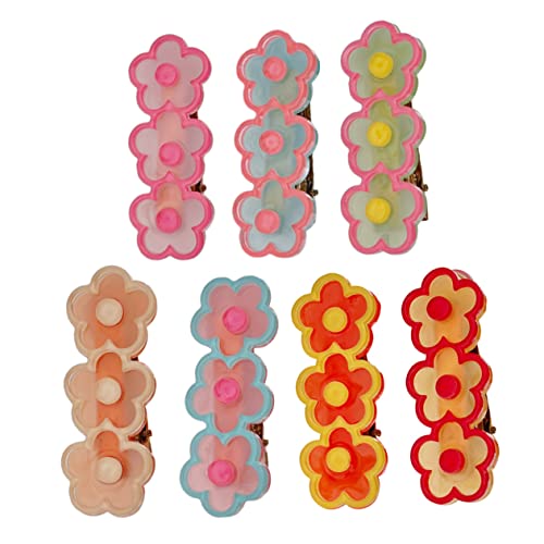 ifundom 7stücke Teiliges Blüten-haarspangen Aus Acryl Und Metall Rutschfeste Haarklammern Für Frauen Für Alltag Und Partys Farbenfroh Und Langlebig von ifundom