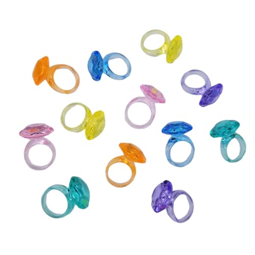 ifundom 74st Kinder Bunter Ring Spielzeug Für Kinder Geschenke Für Kinder Korb Geschenk Stellen Sie Sich Vor, Sie Spielen Ringe Strass Edelsteine ​​spielzeug Kinderringe Kranmaschine Acryl von ifundom