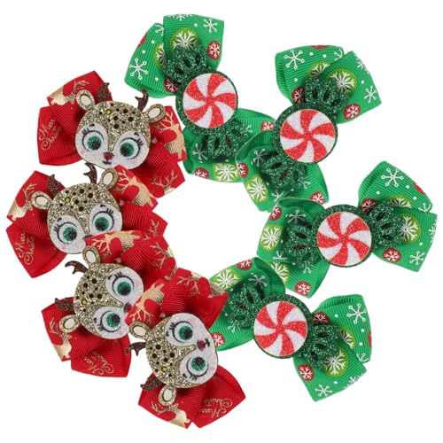 ifundom 8stücke Teiliges Weihnachts-haarspangen Für Mädchen Glitzernde Weihnachtsaccessoires Mit Niedlichen Designs Für Kleinkinder Und Junge Mädchen Für Festliche Anlässe von ifundom