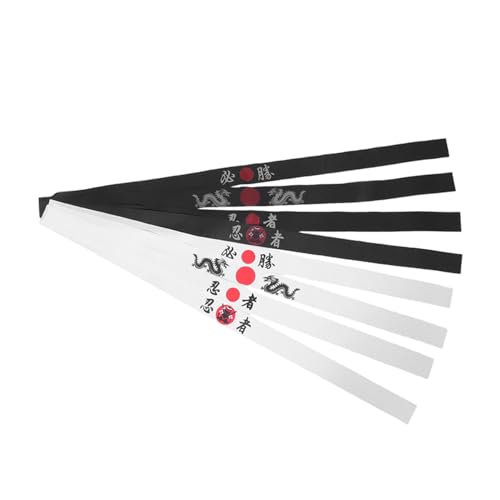 ifundom 8 Stück Teiliges Ninja Stirnband Verstellbare Karate Trainings Stirnbänder Robuste Japanische Samurai Kopfbedeckung für Karate Sport Kostüm Kindergeburtstag und Partydeko von ifundom