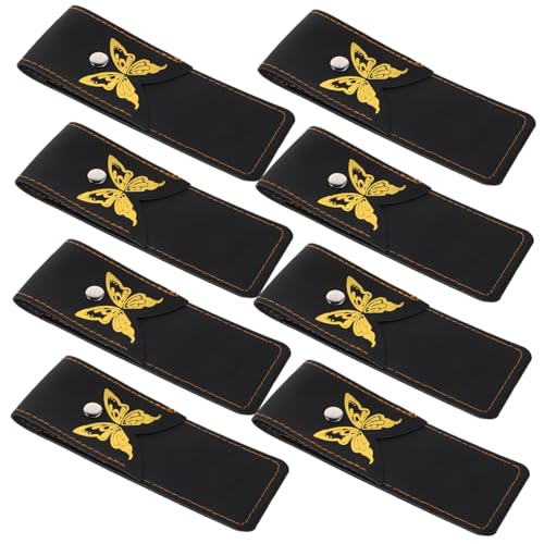 ifundom 8 Teiliges Messeretui Klappmesser Gürteletui Mit Schnappverschluss Etui Für Den Außenbereich Oder Den Täglichen Gebrauch Schwarz von ifundom