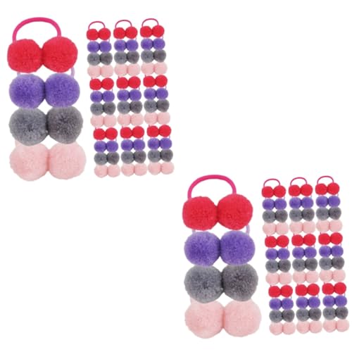 ifundom 80 Stk Pom Pom Scrunchie Plüsch Haarhalter Elastische Haarbänder Haarschmuck Für Mädchen Haarring Für Mädchen Plüsch-haarseil Haarband Elastizität Kugelkopf Elastische Kordel Kind von ifundom