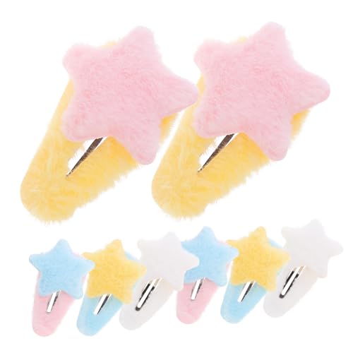 ifundom 8stücke Süße Stern-haarspangen Für Mädchen Flauschige Haarclips Für Dünnes Haar Vielseitige Haarstyling-accessoires in Bunten Farben Für Kleine Modebegeisterte von ifundom