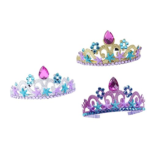 ifundom 9 Stk Meerjungfrau Stirnband Stirnbandkamm Prinzessin Verkleiden Meerjungfrau Partyhut Ozean Thematisiert Meerjungfrau-party Mini Tiara Mit Kamm Vlies Kind Hochzeit Schmuck von ifundom