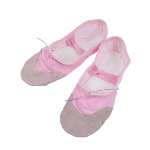 ifundom Ballettschuhe rutschfest mit Langlebiger Sohle Canvas Tanzschläppchen für Erwachsene und Elastisch Verstellbar Rosa Geeignet für Yoga und Verschiedene Tanzstile von ifundom