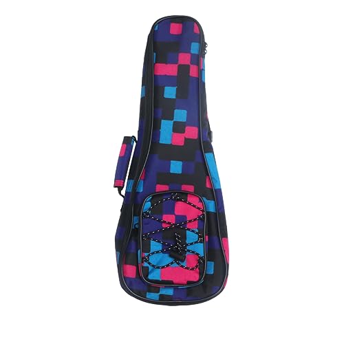 ifundom Baumwollgepolsterte Ukulele-Tasche Schultertasche Und Rucksack Mit Netztasche Karomuster Für Damen Und Herren Robust Und Langlebig von ifundom
